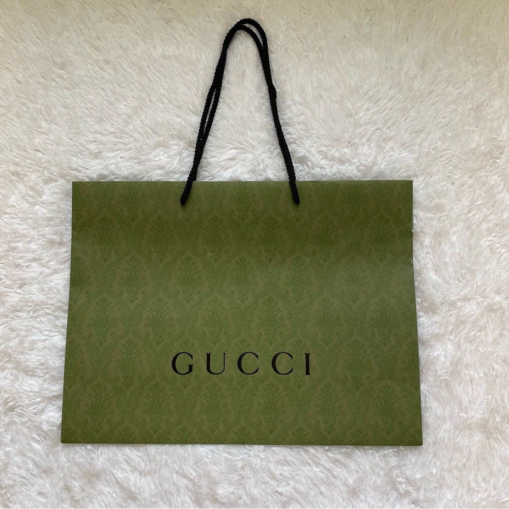 Gucci Limited Edition Large Paper Retail Shopping Bag in Green
